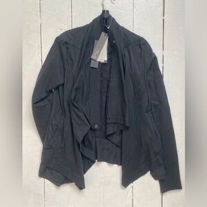 NWOT Rogue like Rick Owens black terry asymmetric jacket cardigan